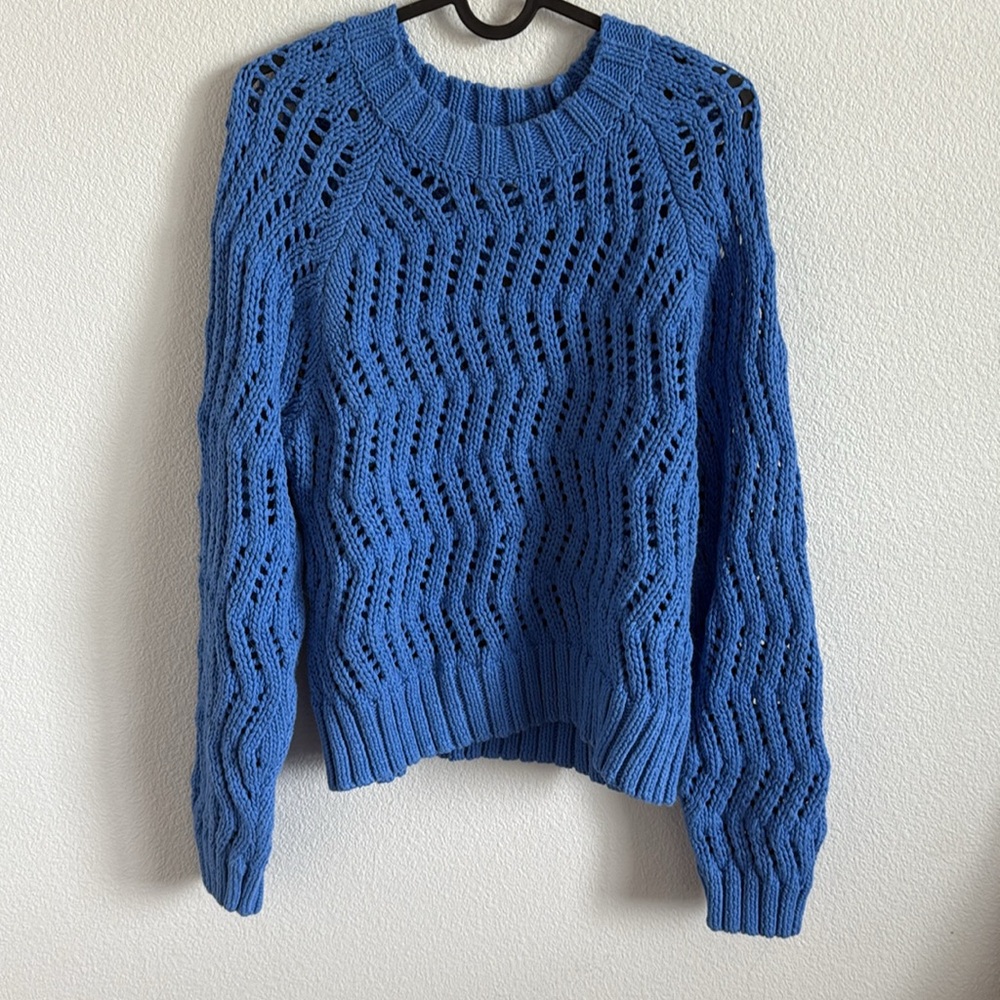 American Eagle Cobalt Open-knit Sweater - Picture 5 of 7